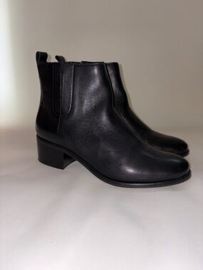 Cole Haan Addie Black Leather Ankle Boots - Classic Chelsea Style